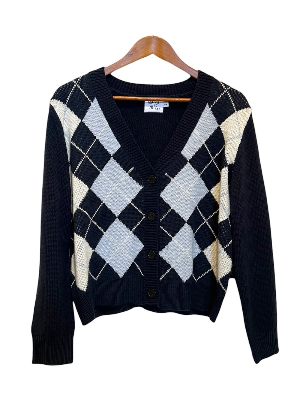 Princess Polly Cardigan Sweater Size Small / Medium Dark Blue Old Money Prep